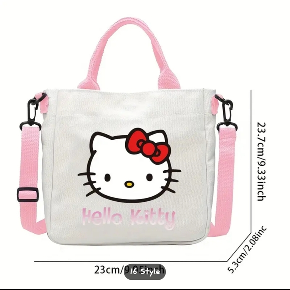 HELLO KITTY HAND BAG AND ATTACHABLE SHOULDER STRAP BAG - Picture 2 of 4